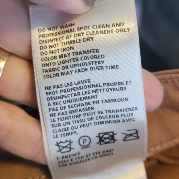 L'AGENCE Jyothi Coated Skinny Jeans in Cappuccino Brown Size 25‎ - Picture 9 of 13